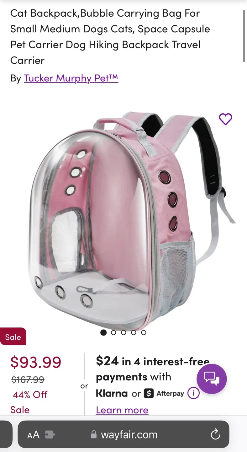 Cat Or Dog Bubble Backpack in Pink image indicator(2)