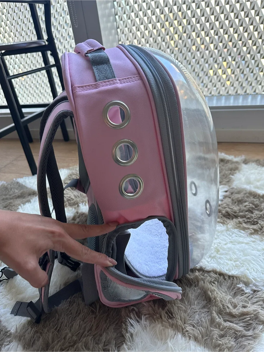 Cat Or Dog Bubble Backpack in Pink image indicator(7)