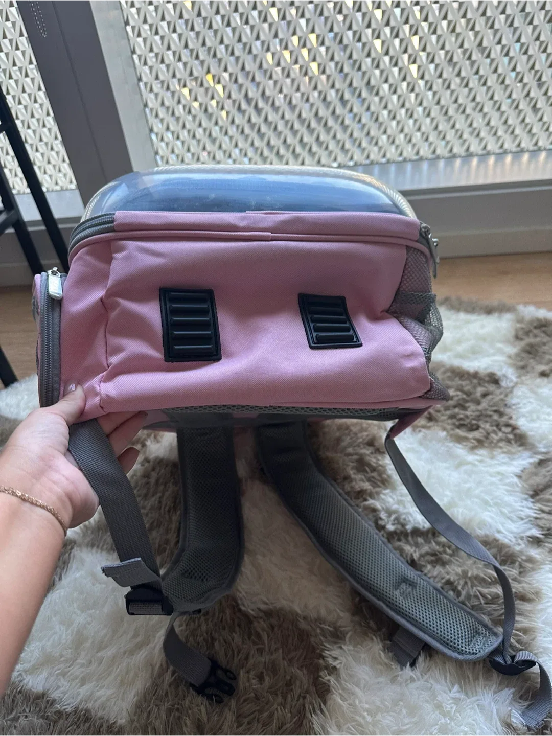 Cat Or Dog Bubble Backpack in Pink image indicator(8)