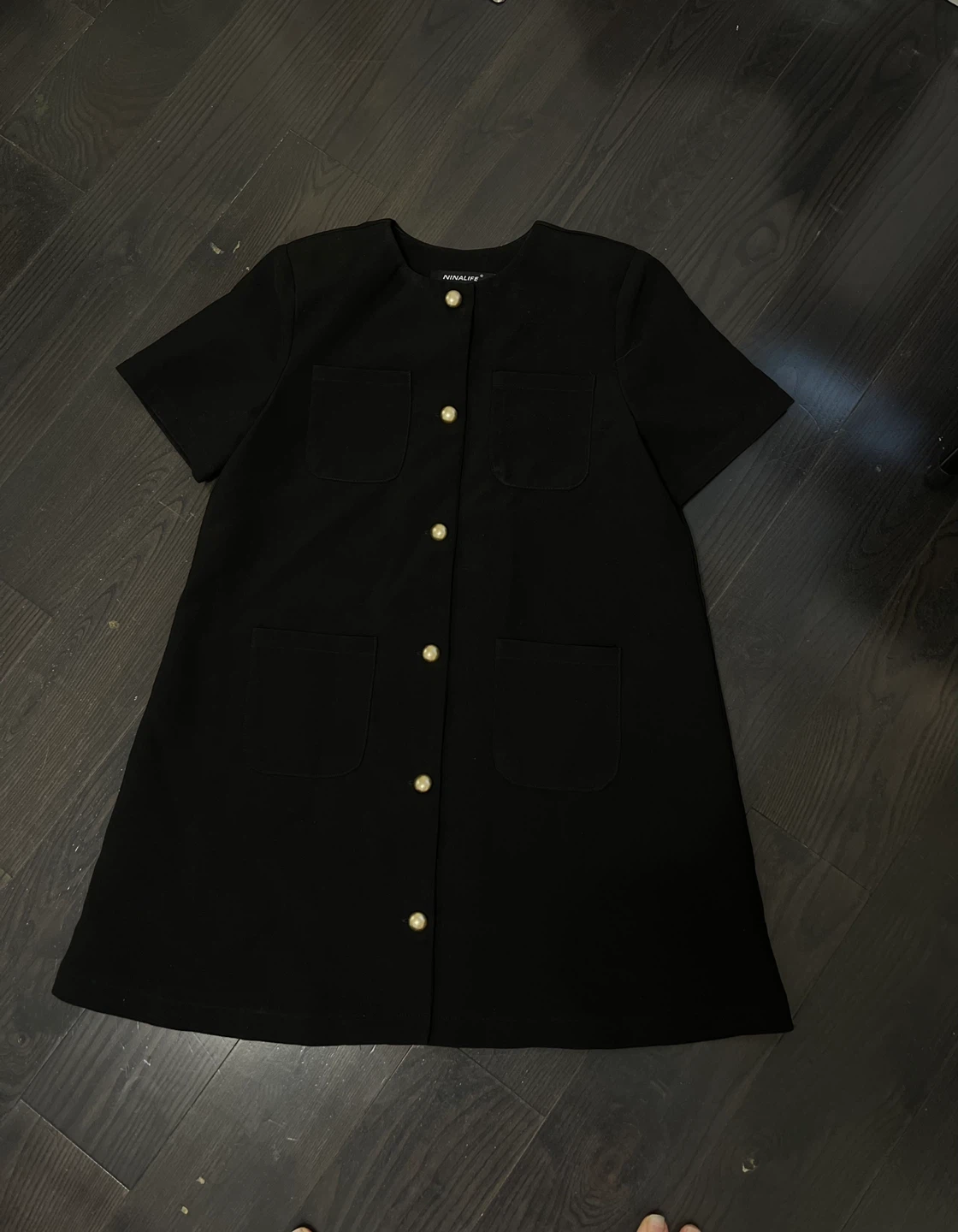 PrettyLittleThing Black Button-Up Mini Dress - photo 3