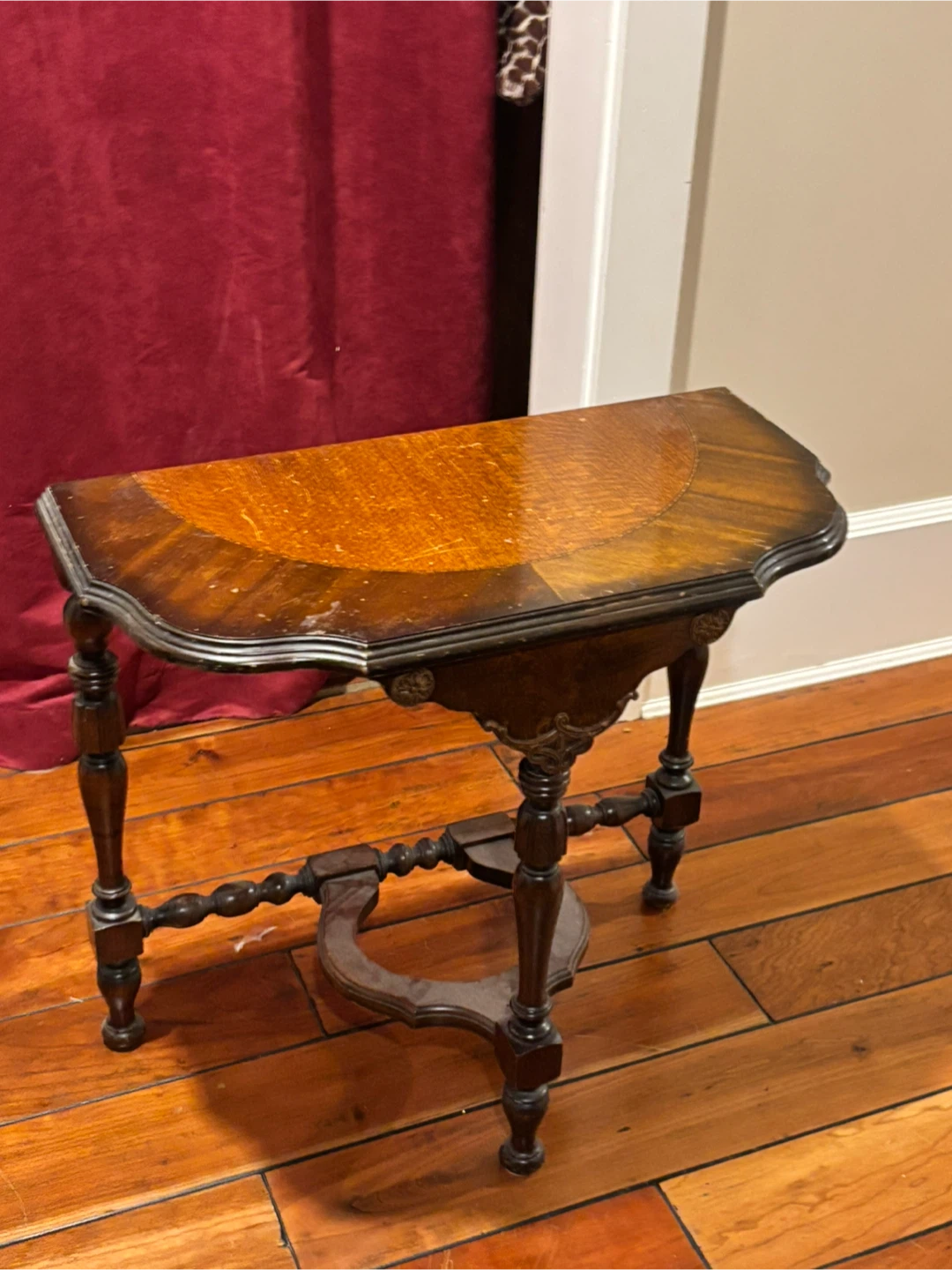 Vintage Half-Moon Accent Table