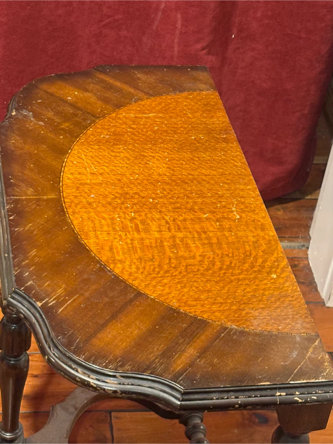 Vintage Half-Moon Accent Table - photo 4