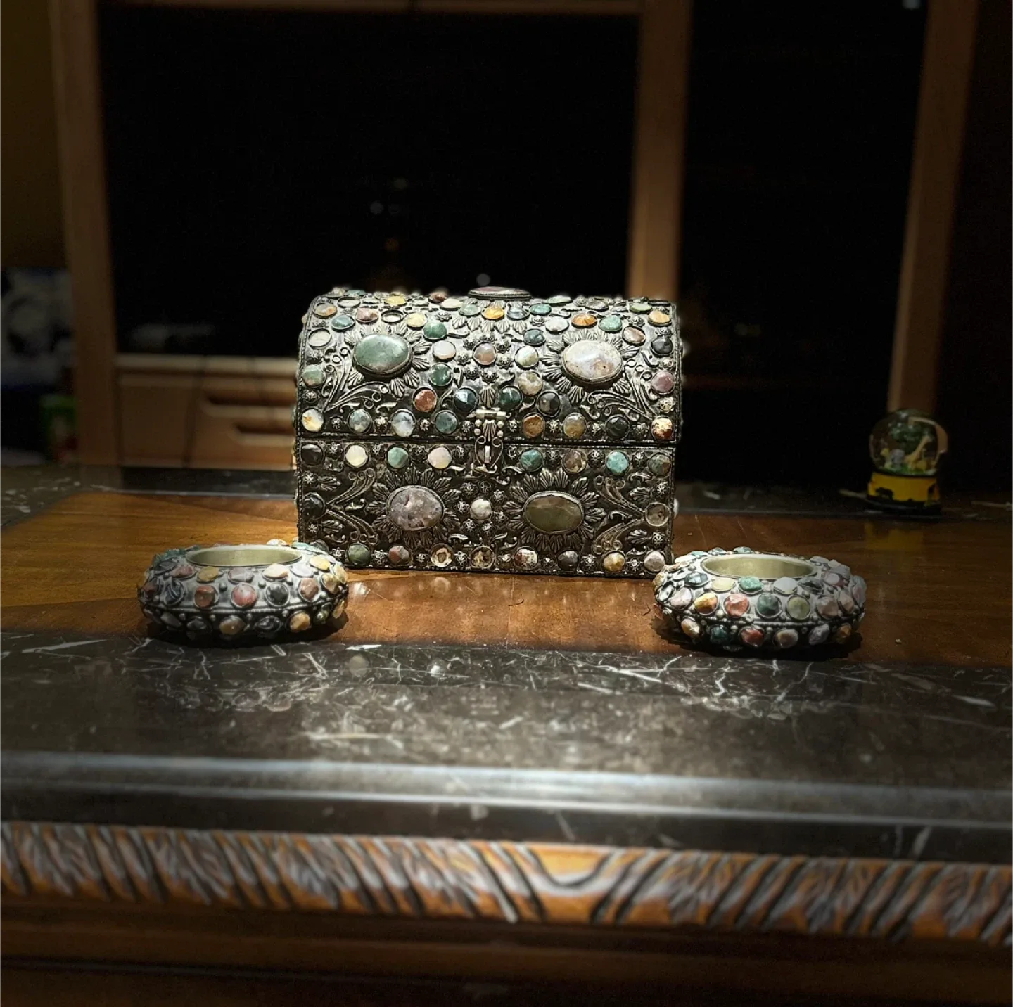 Decorative Treasure Chest & Candle Holders Set thumbnail