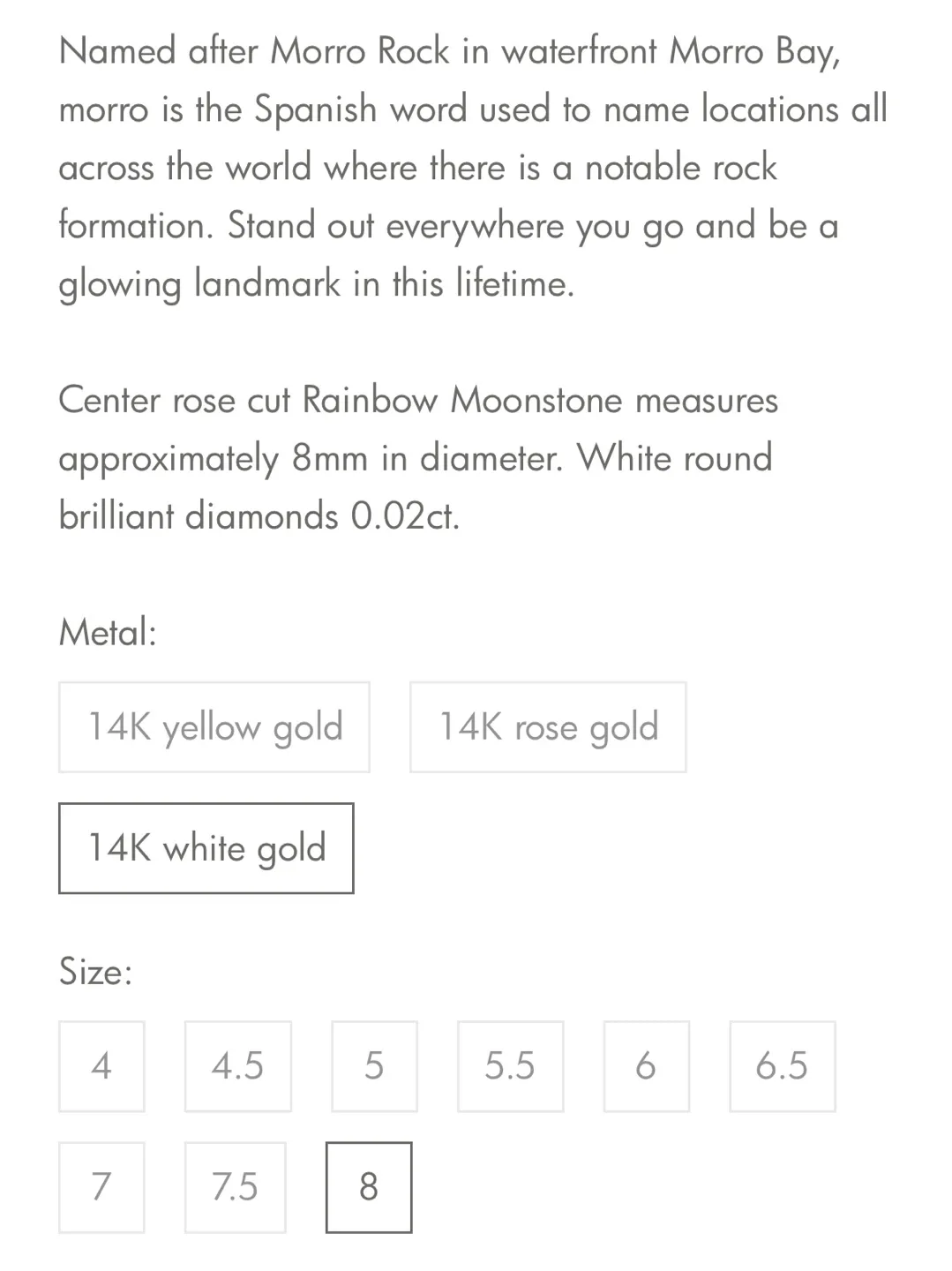 Silver Moonstone Ring M1SA image indicator(7)