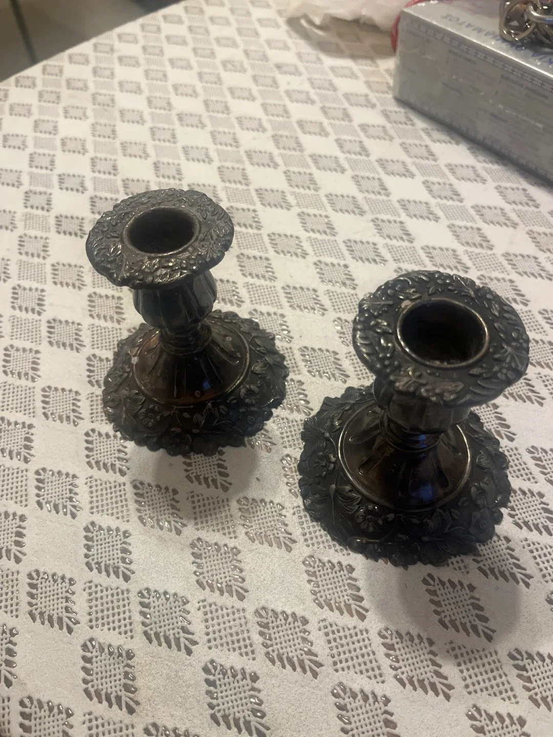 Vintage Metal Candlestick Holders - Pair image indicator(2)