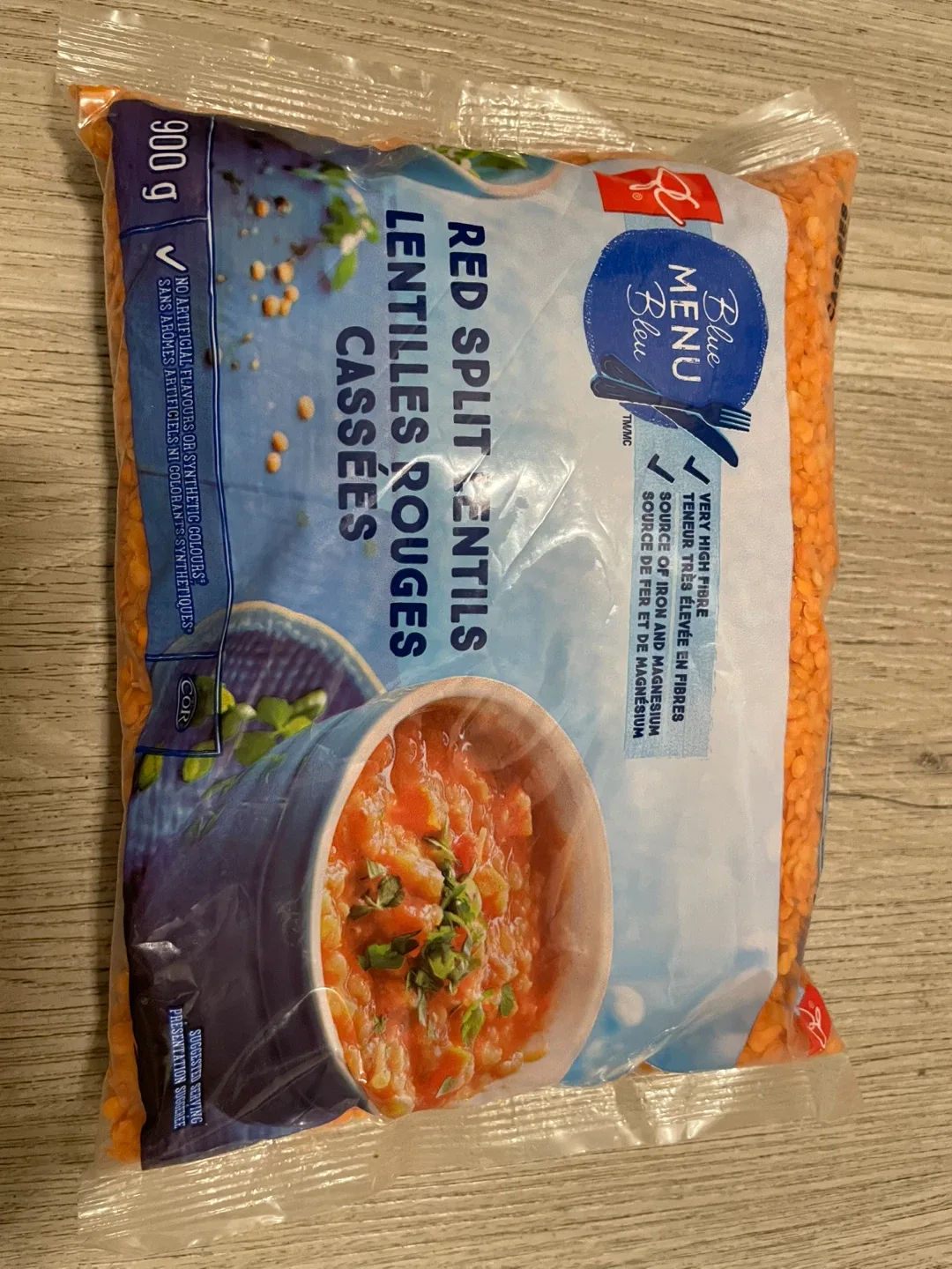 PC Blue Menu Red Split Lentils 900g thumbnail