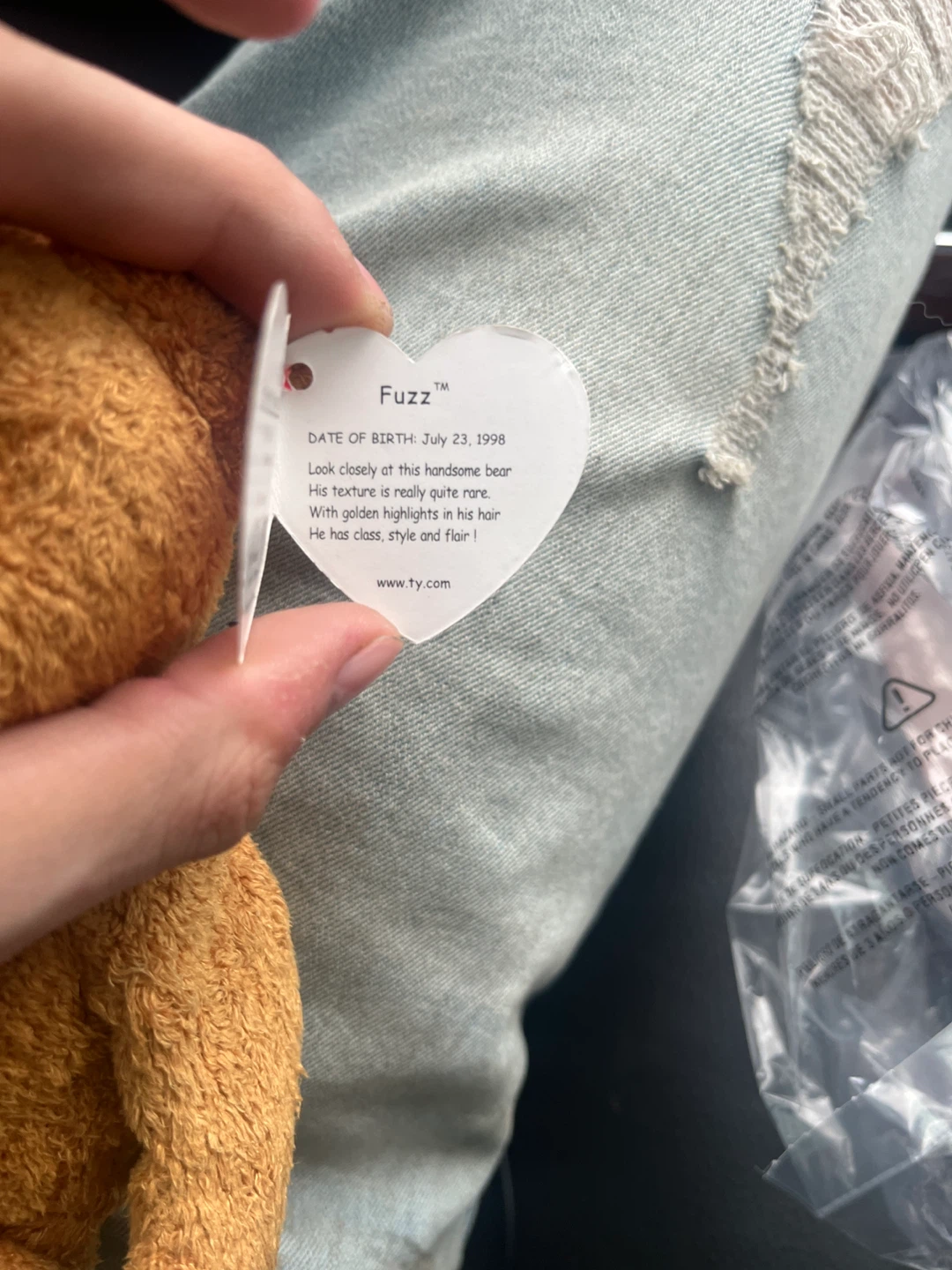 Ty Beanie Baby - Fuzz Bear 1998 - photo 2