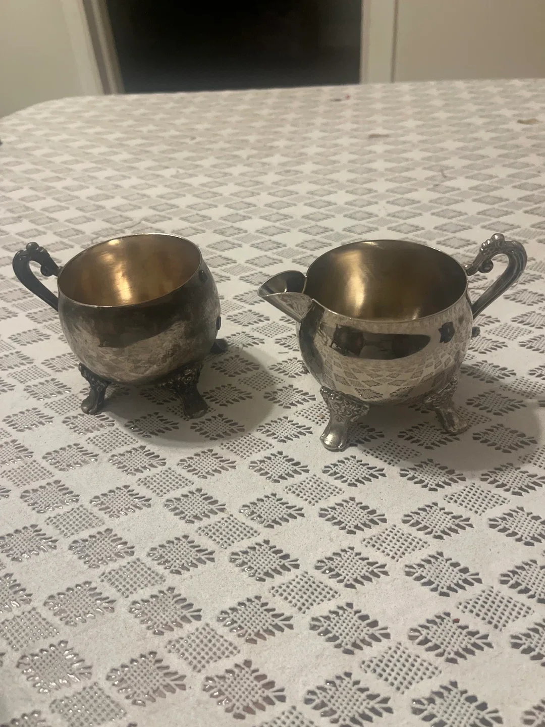 Vintage Silver Coffee Pot with Creamer and Sugar Set image indicator(3)