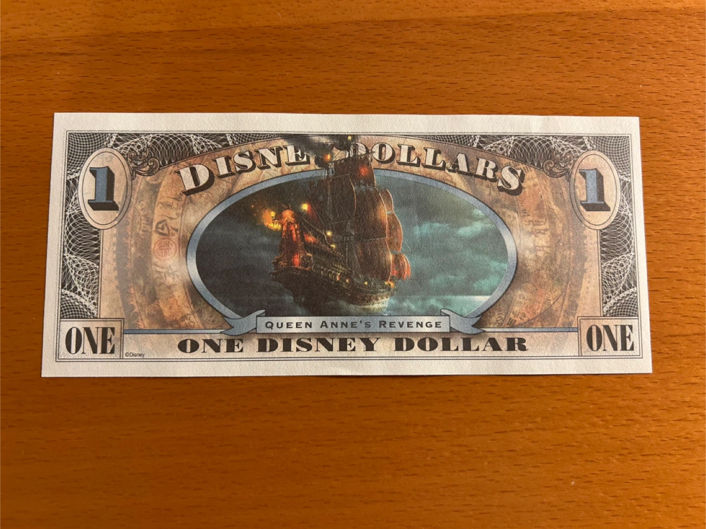 2011. $1 Disney Dollars. Pirates of the Caribbean. Disney World.