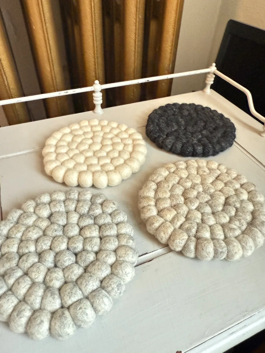 🧡 Anthropologie Felted Coasters (Set of 4) image indicator(2)