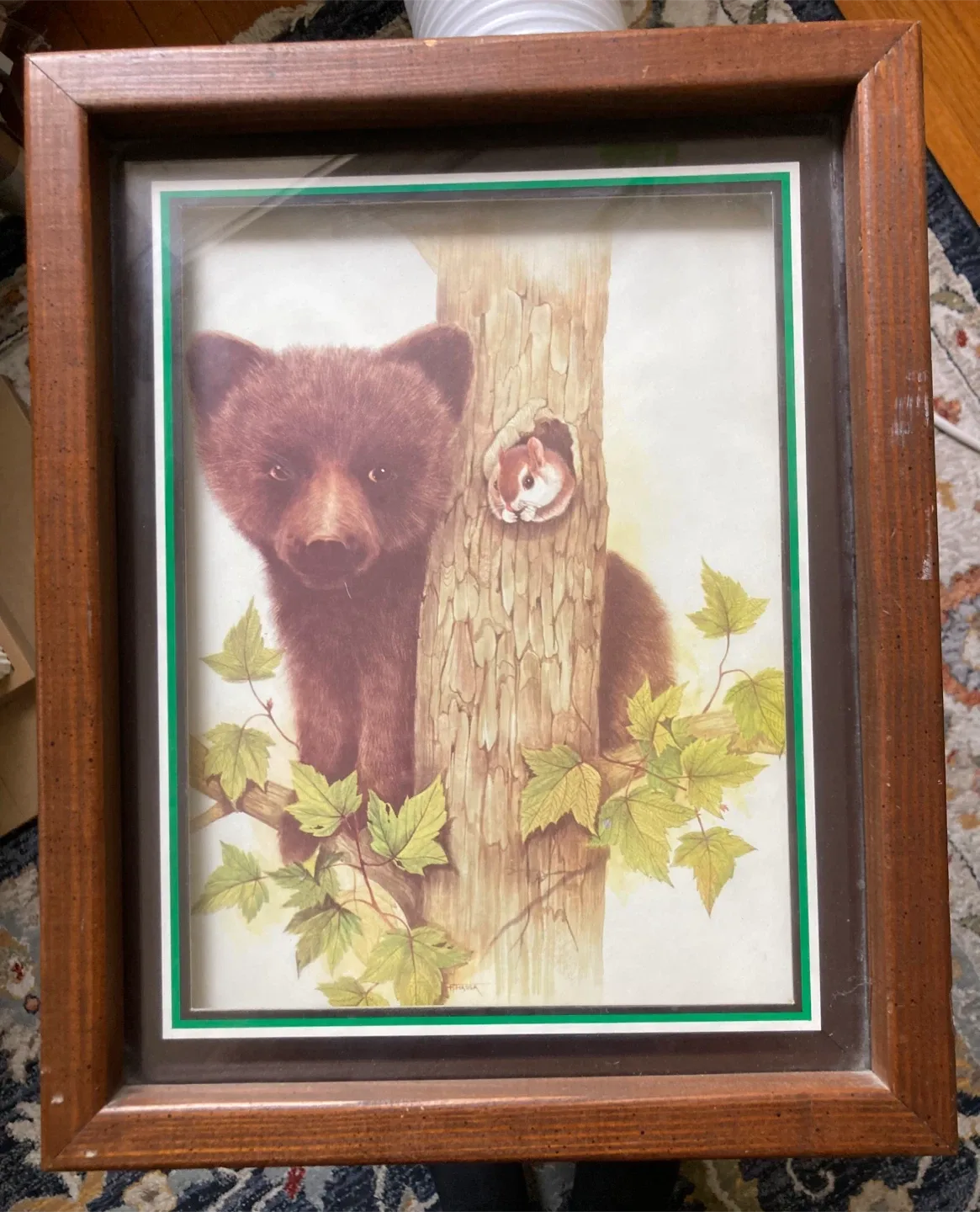 Framed Bear and Squirrel Print thumbnail