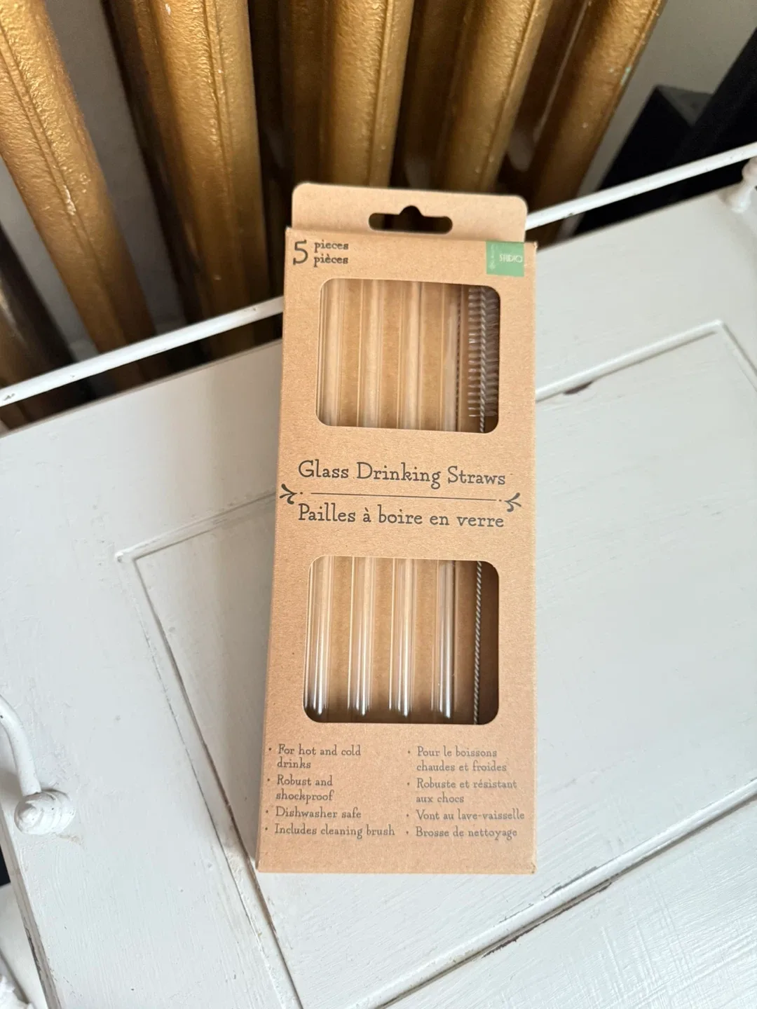 🧡 Glass Drinking Straws Set - 5 Pieces thumbnail