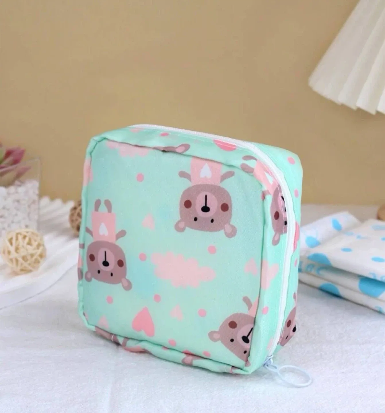 Mini travel makeup bag , cosmetic / pads organizer thumbnail