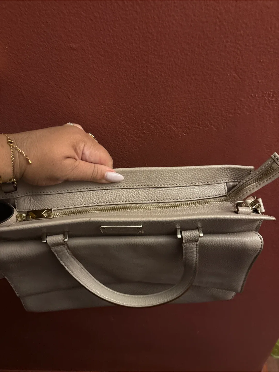 Authentic Kate Spade pebbled Leather Satchel Handbag image indicator(3)