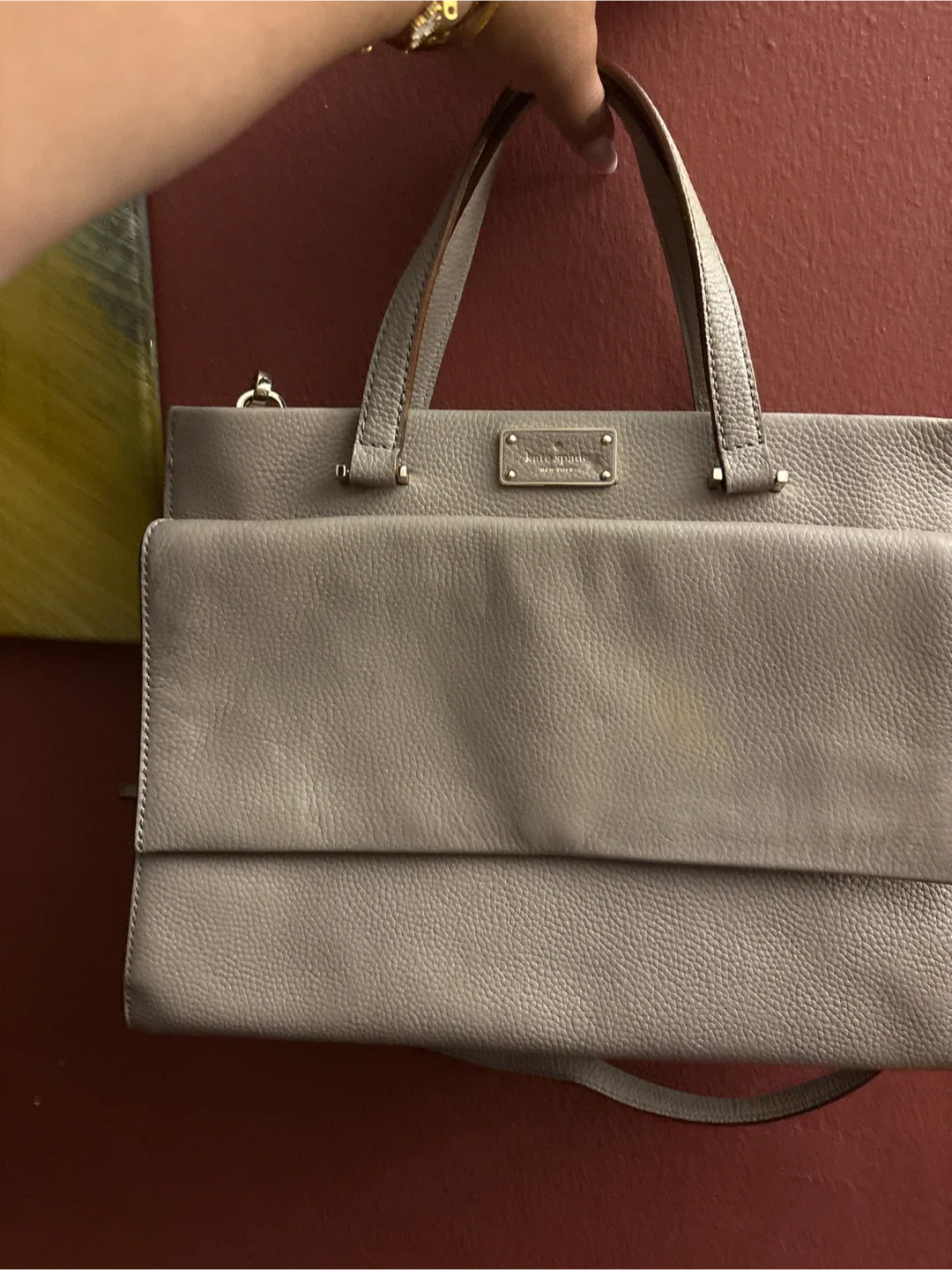 Authentic Kate Spade pebbled Leather Satchel Handbag image indicator(6)