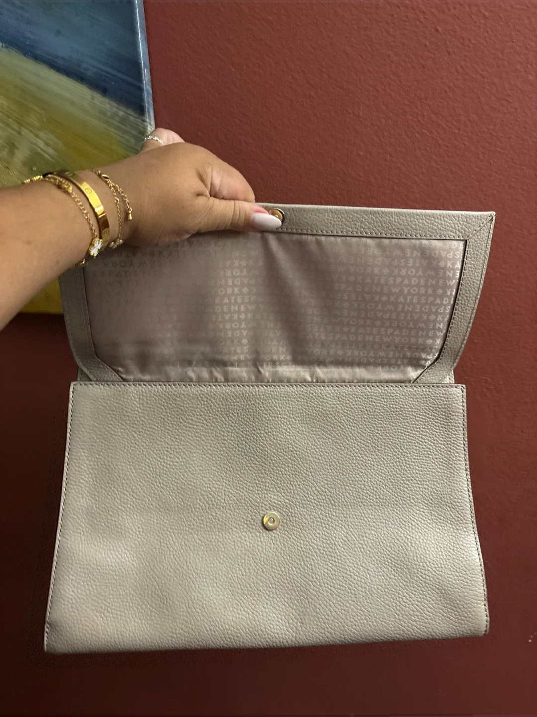 Authentic Kate Spade pebbled Leather Satchel Handbag image indicator(8)