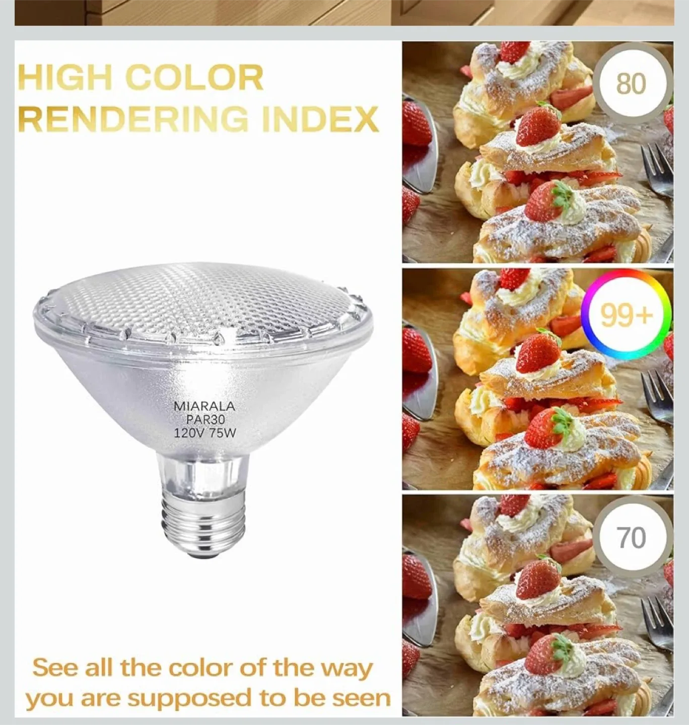 MIARALA PAR30 Halogen Bulb - 75W Dimmable image indicator(5)