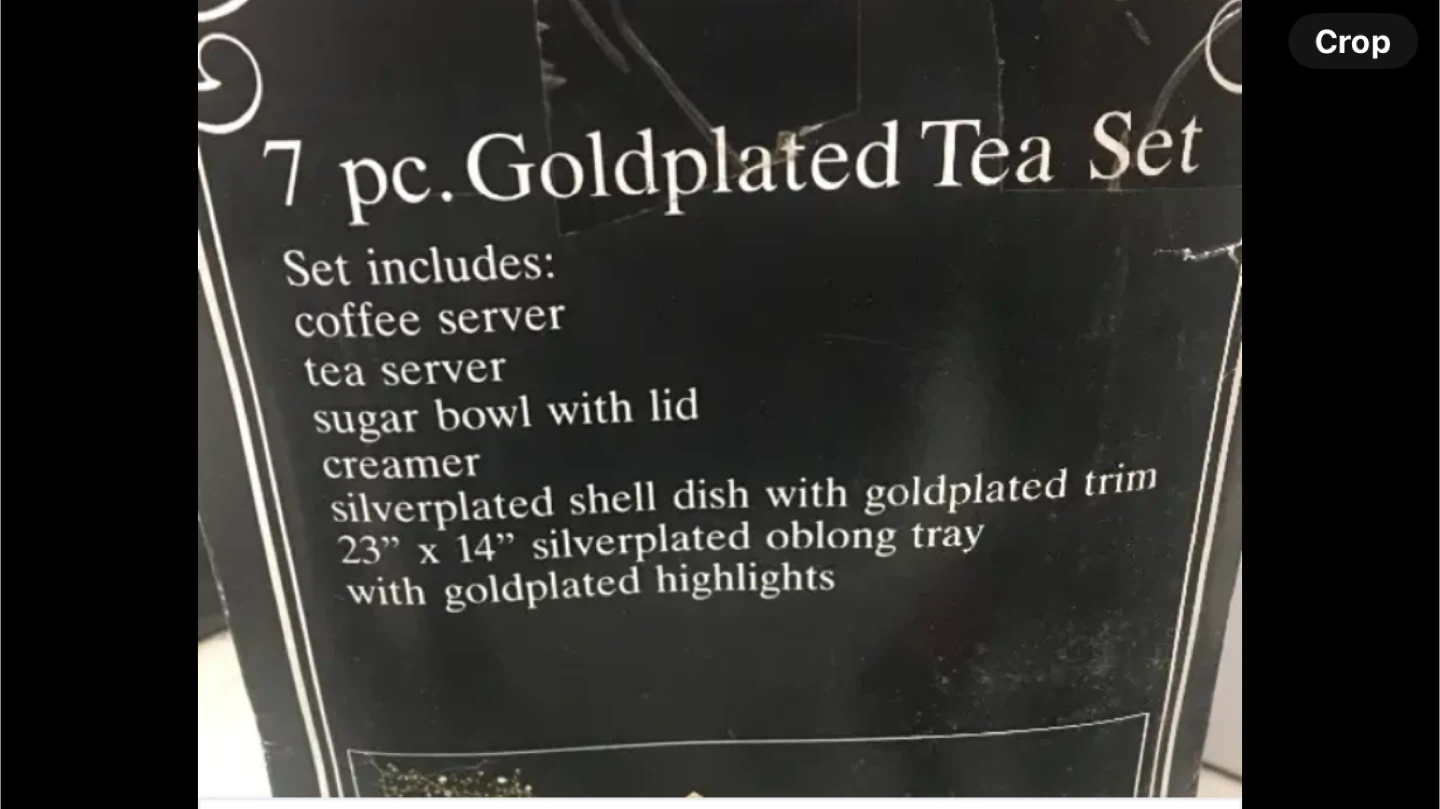 7 piece gold plated tea set NEW - photo 2
