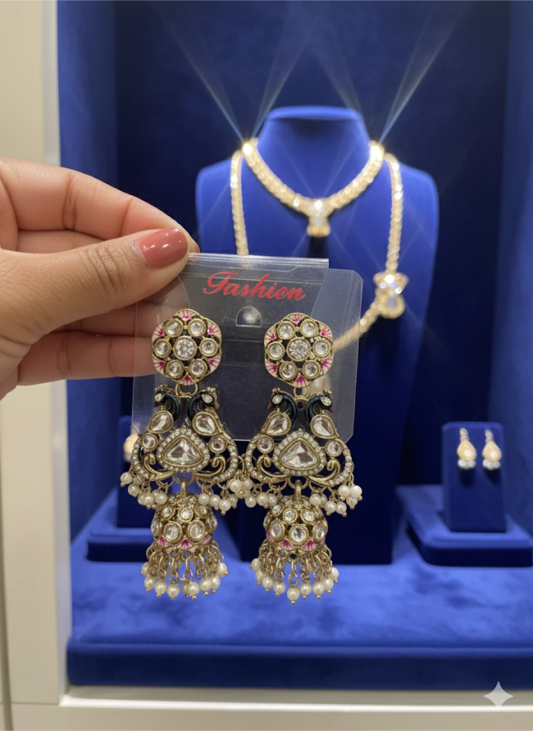 "Peacock Charm Kundan Jhumkas 🦚" - photo 3