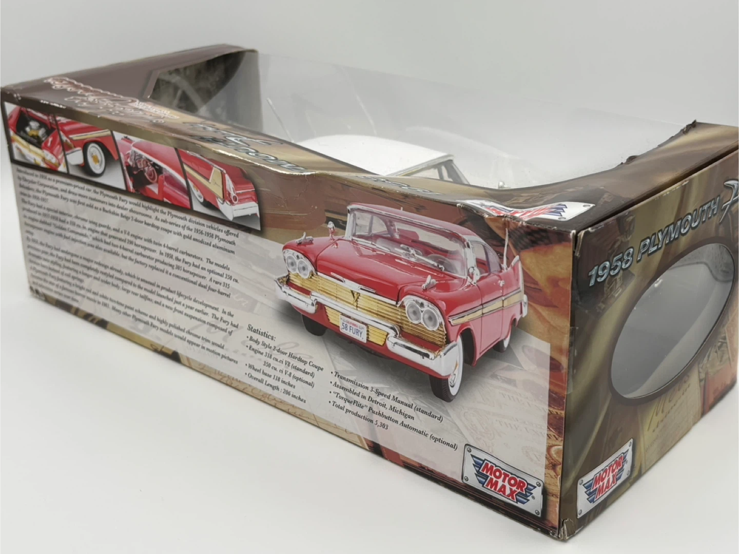 Motor Max 1958 Plymouth Fury Diecast Car 1:18 - photo 5