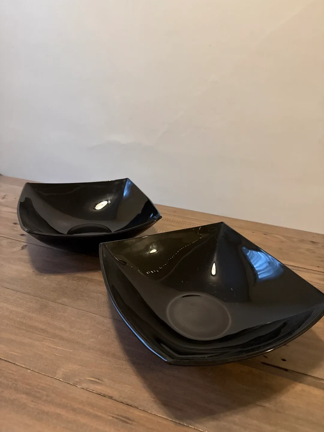 🧡 Square Black Glass Bowls - Set of 2 thumbnail