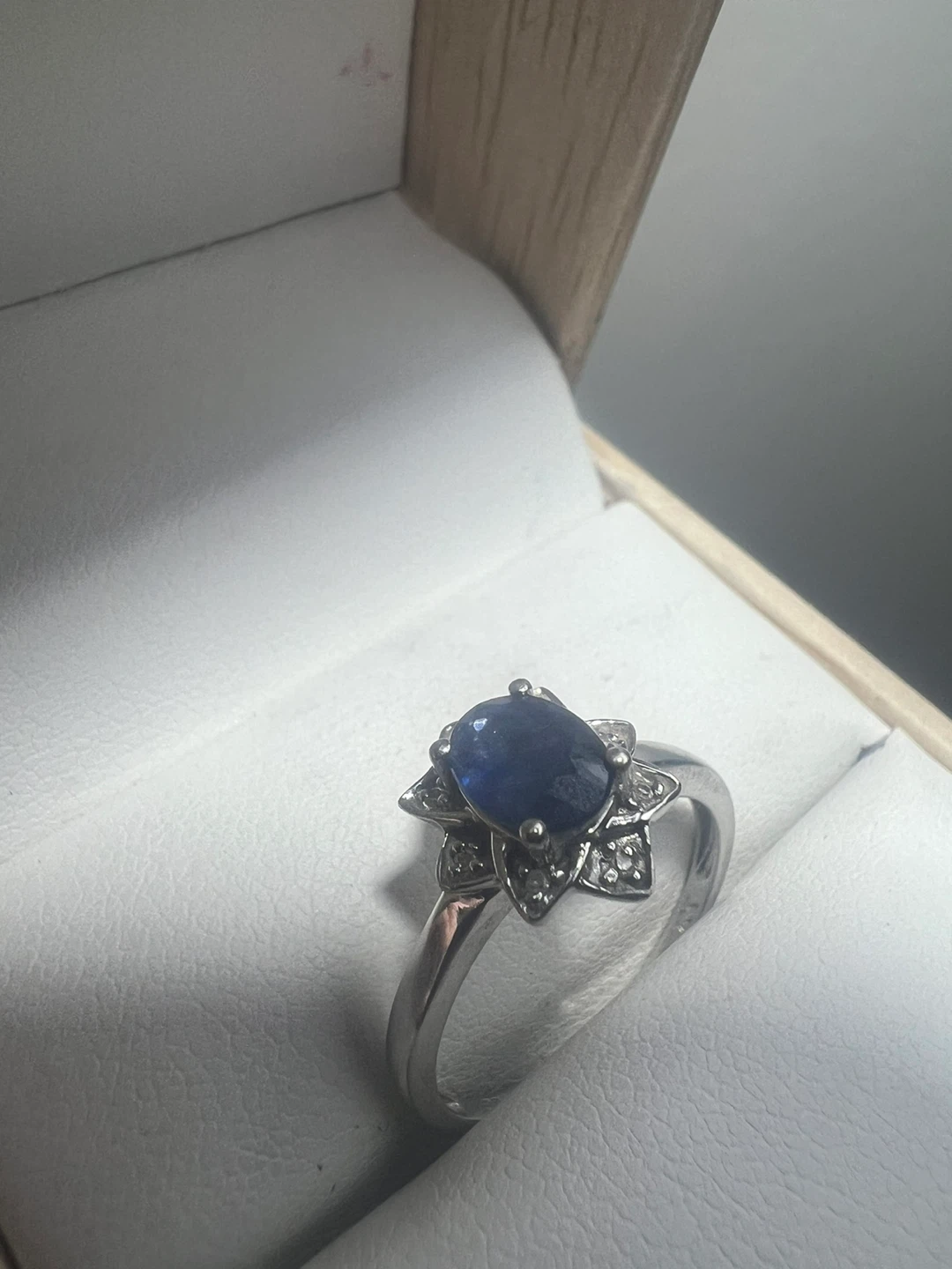 10 k Sapphire and Diamond Ring & Earrings Set - photo 2