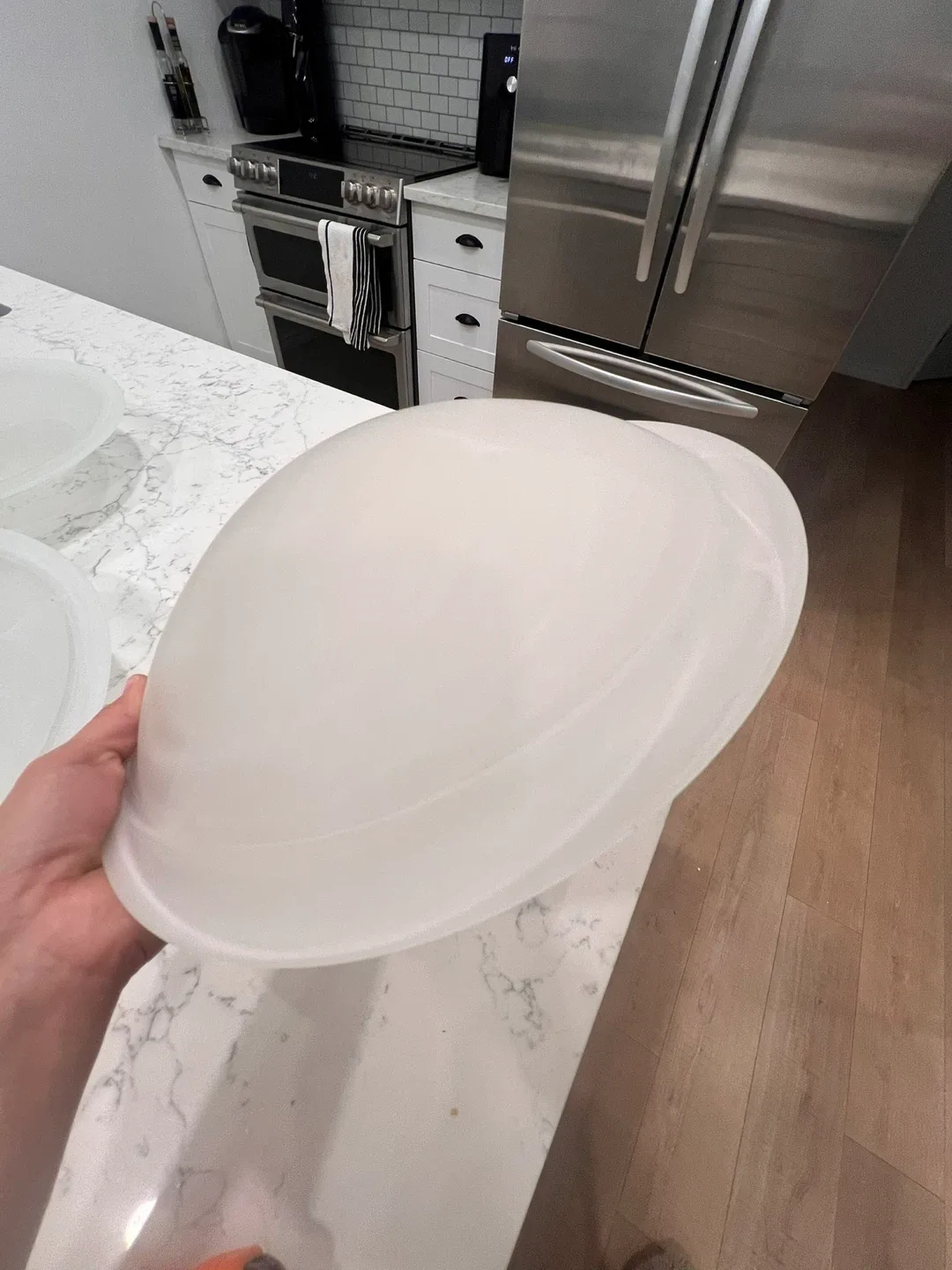 4 White Glass Light Fixture Covers image indicator(3)