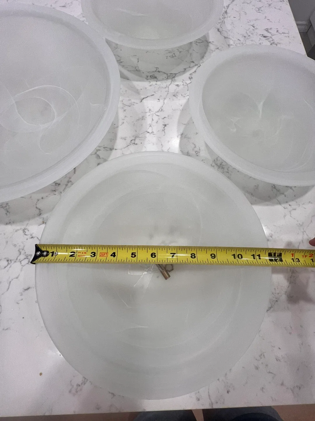 4 White Glass Light Fixture Covers image indicator(4)