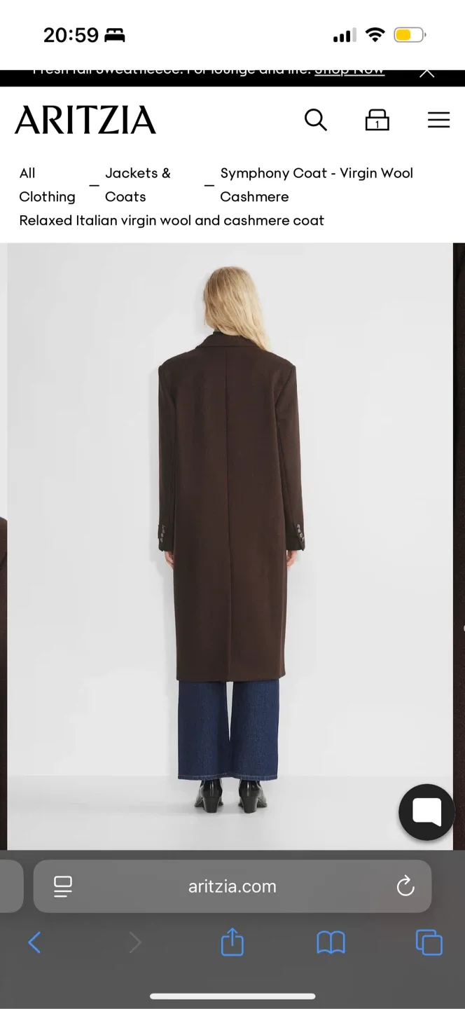 Aritzia Wilfred Symphony Virgin Wool & Cashmere Coat image indicator(3)