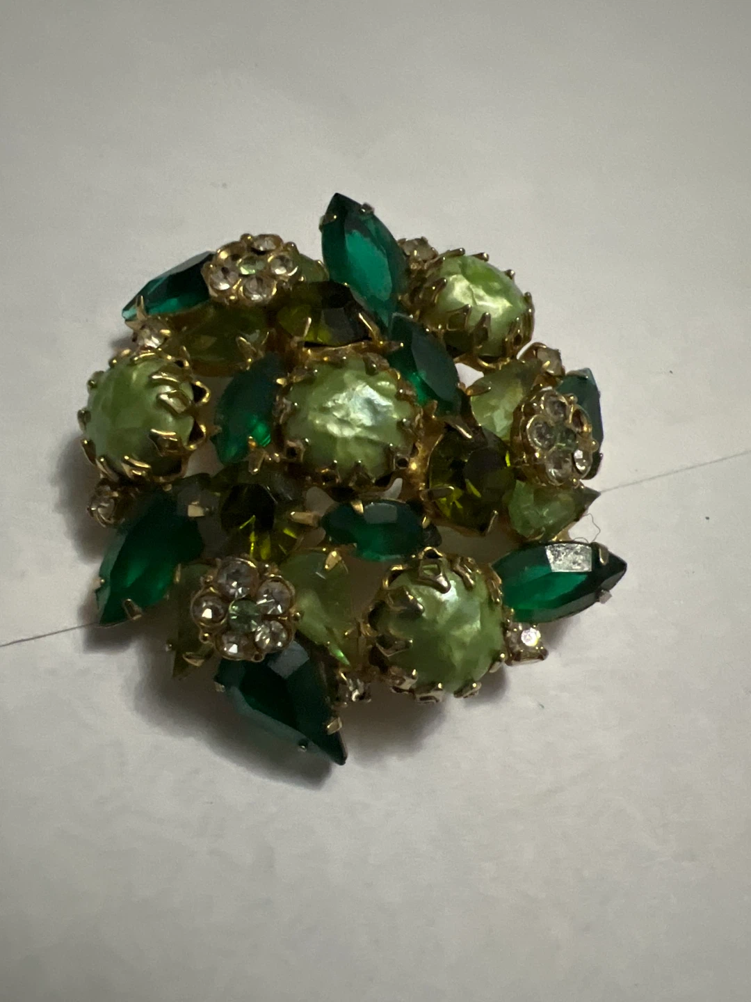 Vintage Green Floral Brooch - photo 3