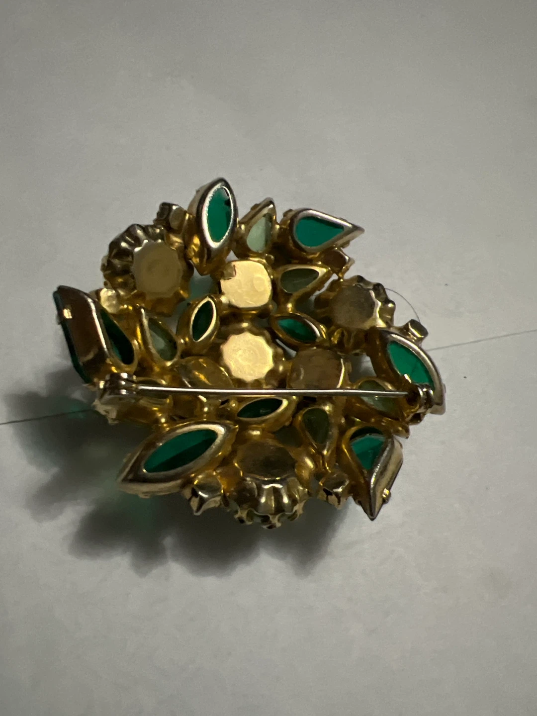 Vintage Green Floral Brooch - photo 2
