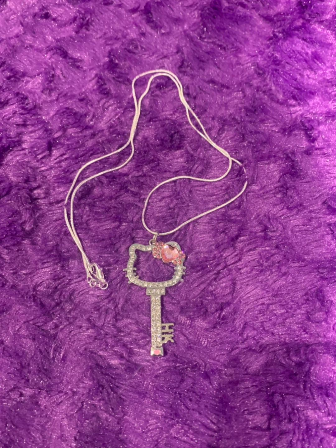 Hello Kitty 925 sliver chain with silver plated pendant