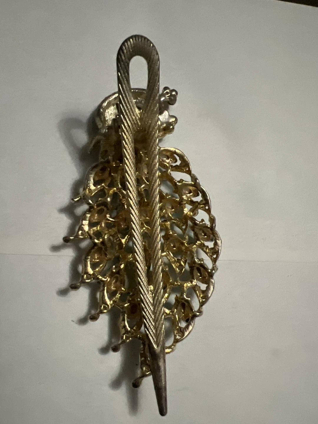 Peacock Brooch - Green and Gold
