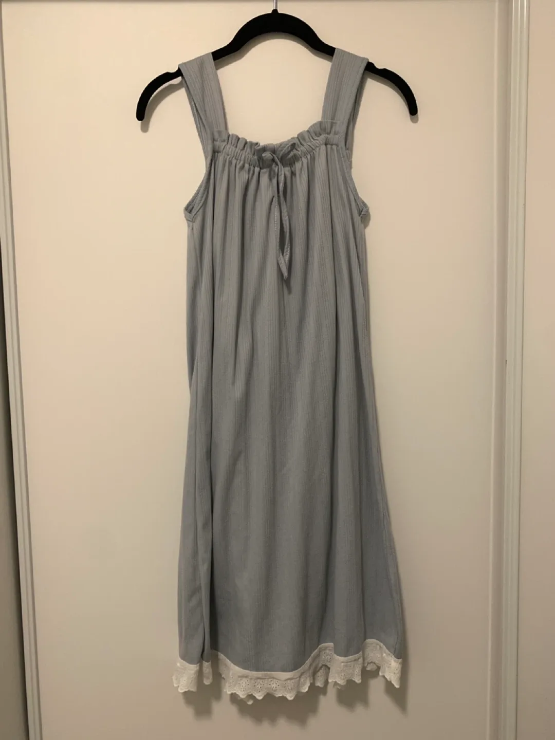 Blue Sundress with Lace Trim image indicator(3)
