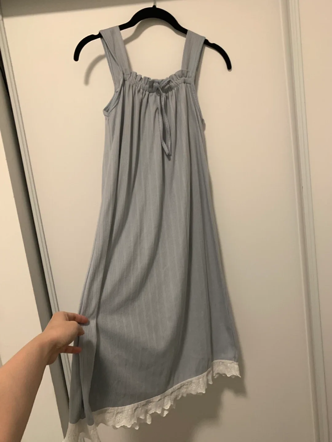 Blue Sundress with Lace Trim image indicator(2)