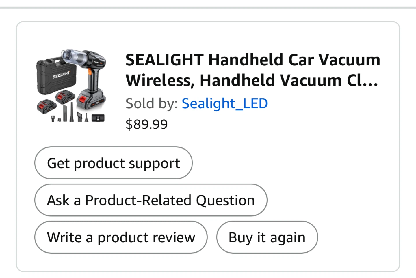 SEALIGHT Handheld Car Vacuum Wireless - photo 3