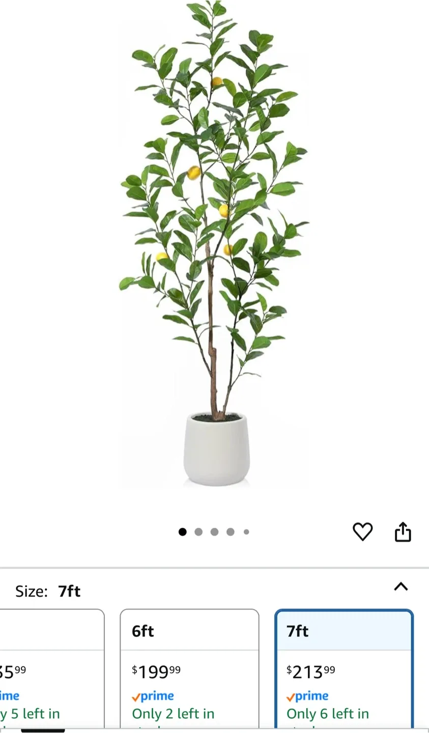 Laiwot Faux Lemon Tree, 7ft image indicator(2)