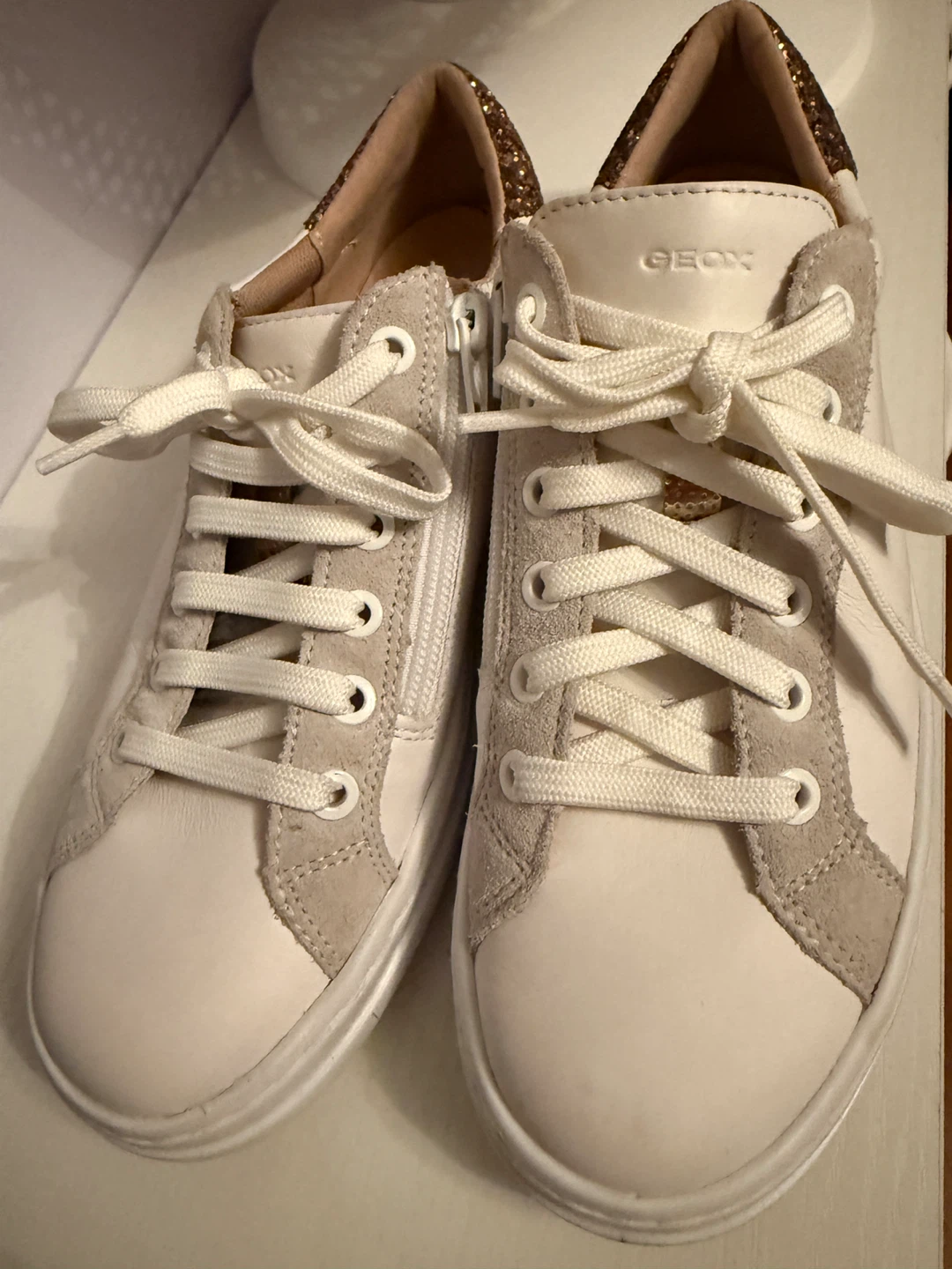 Geox  Cream Sneakers