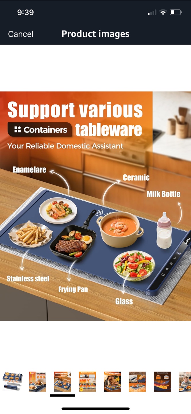 LNNIW Electric Food Warming Mat - Navy Blue - photo 4