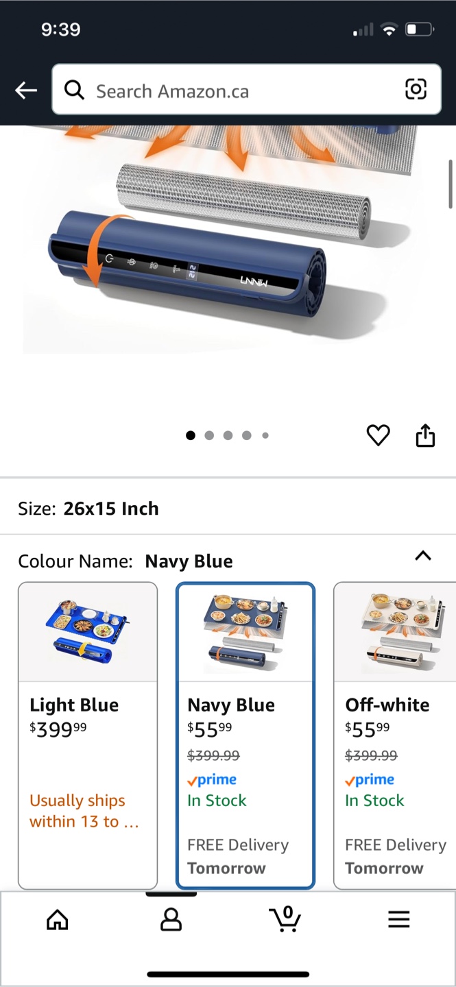 LNNIW Electric Food Warming Mat - Navy Blue - photo 2