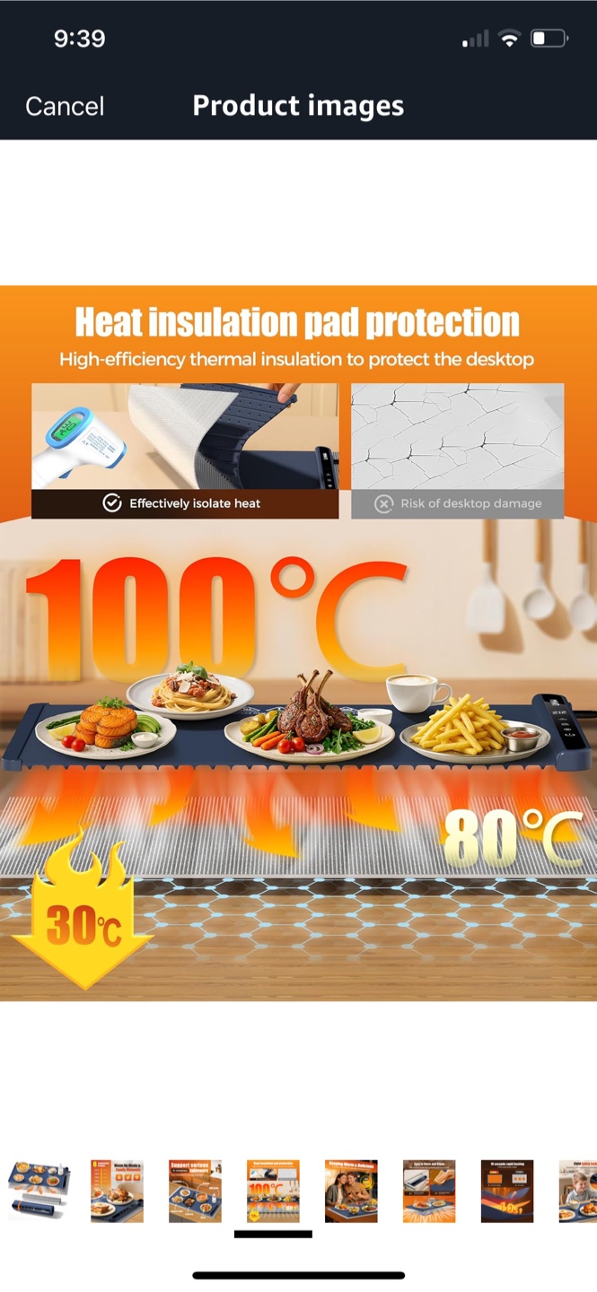 LNNIW Electric Food Warming Mat - Navy Blue - photo 5