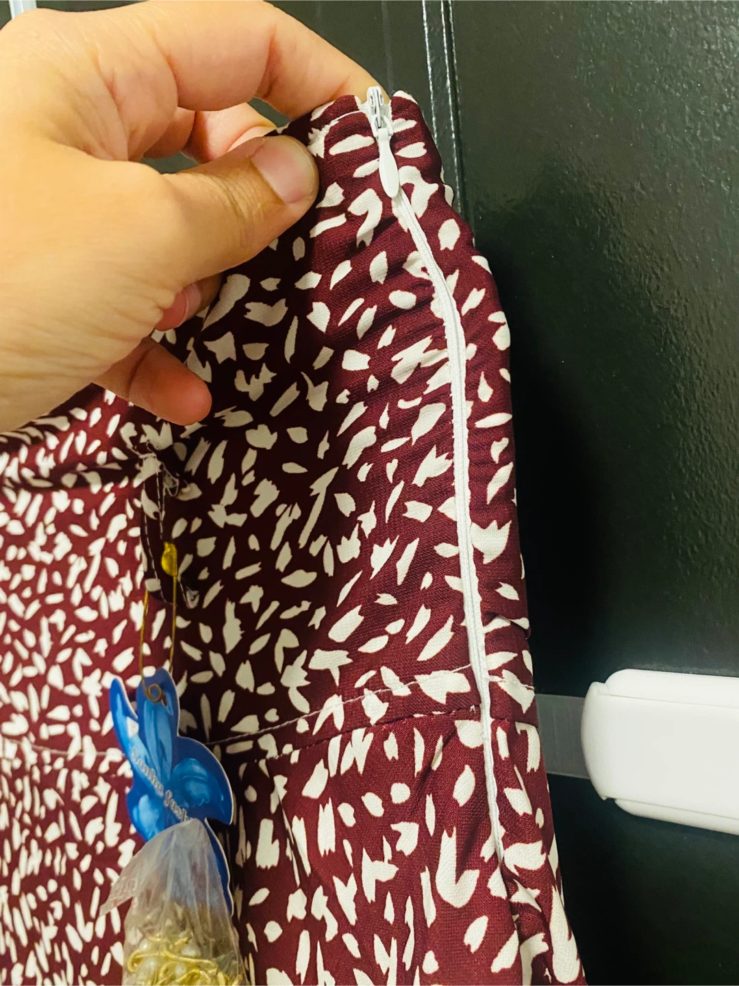 Sanha Fashion Maroon Floral Skirt with Fancy Belt - Large - photo 4