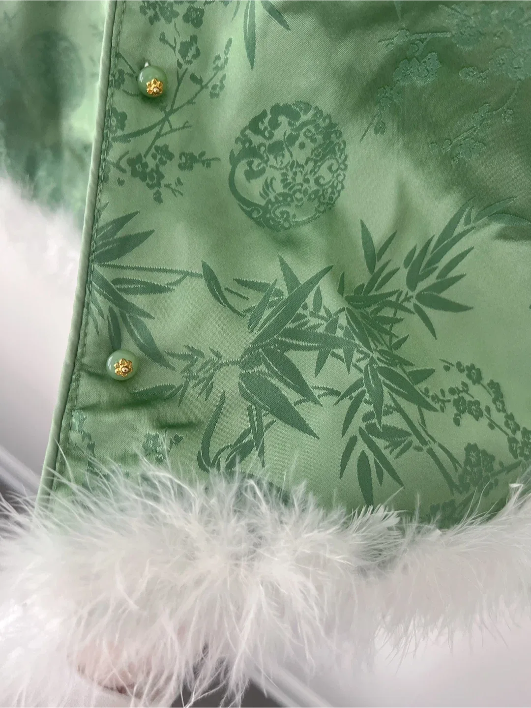 Yanti Green Floral Vest & Cream Top Set image indicator(3)