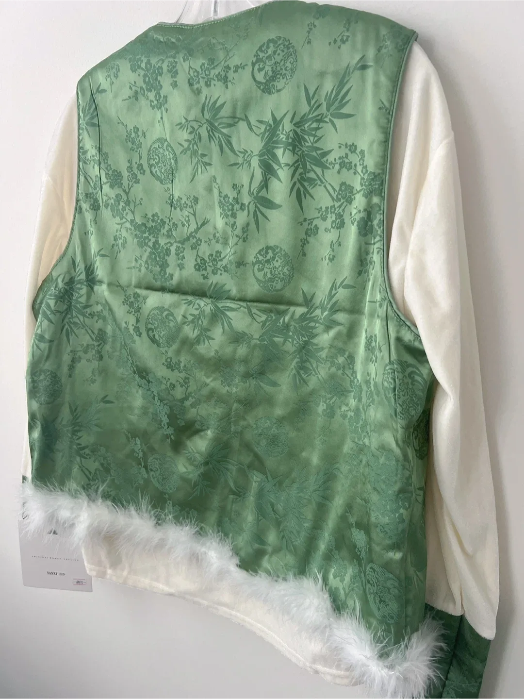 Yanti Green Floral Vest & Cream Top Set image indicator(2)