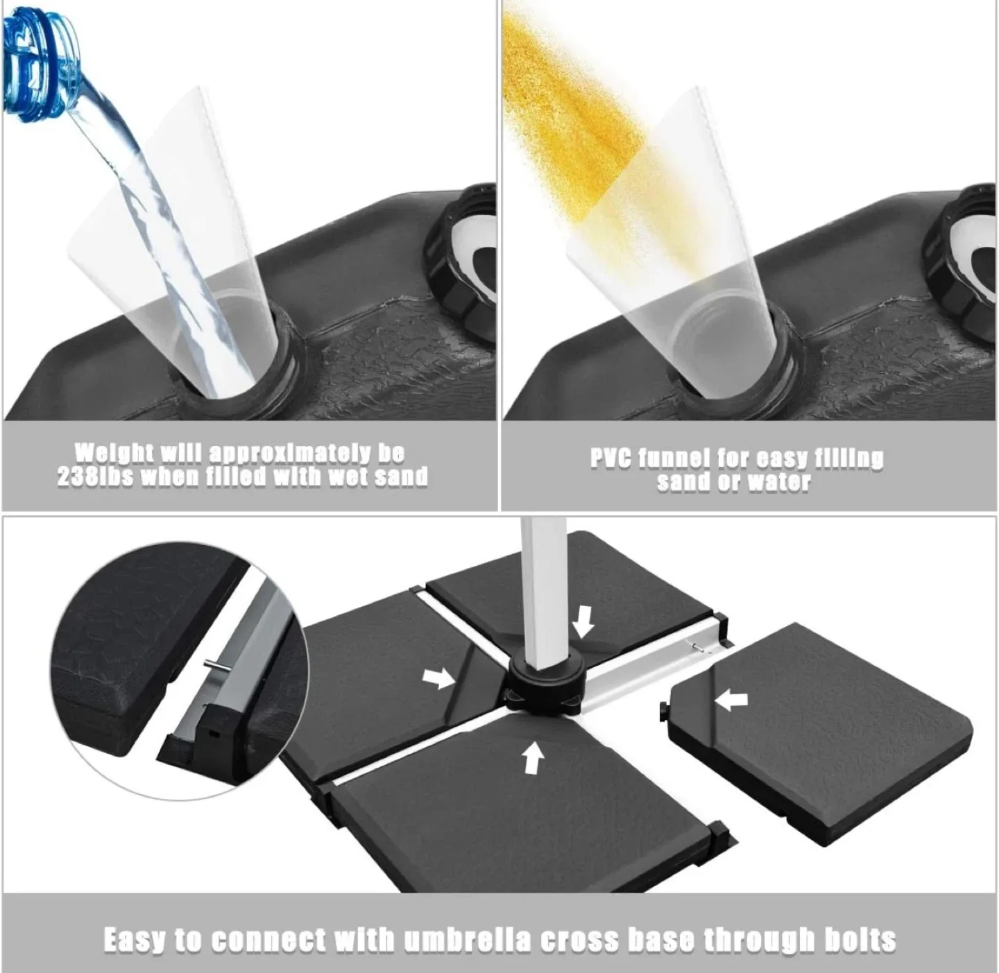 Umbrella Base Weight Stand, Black image indicator(5)