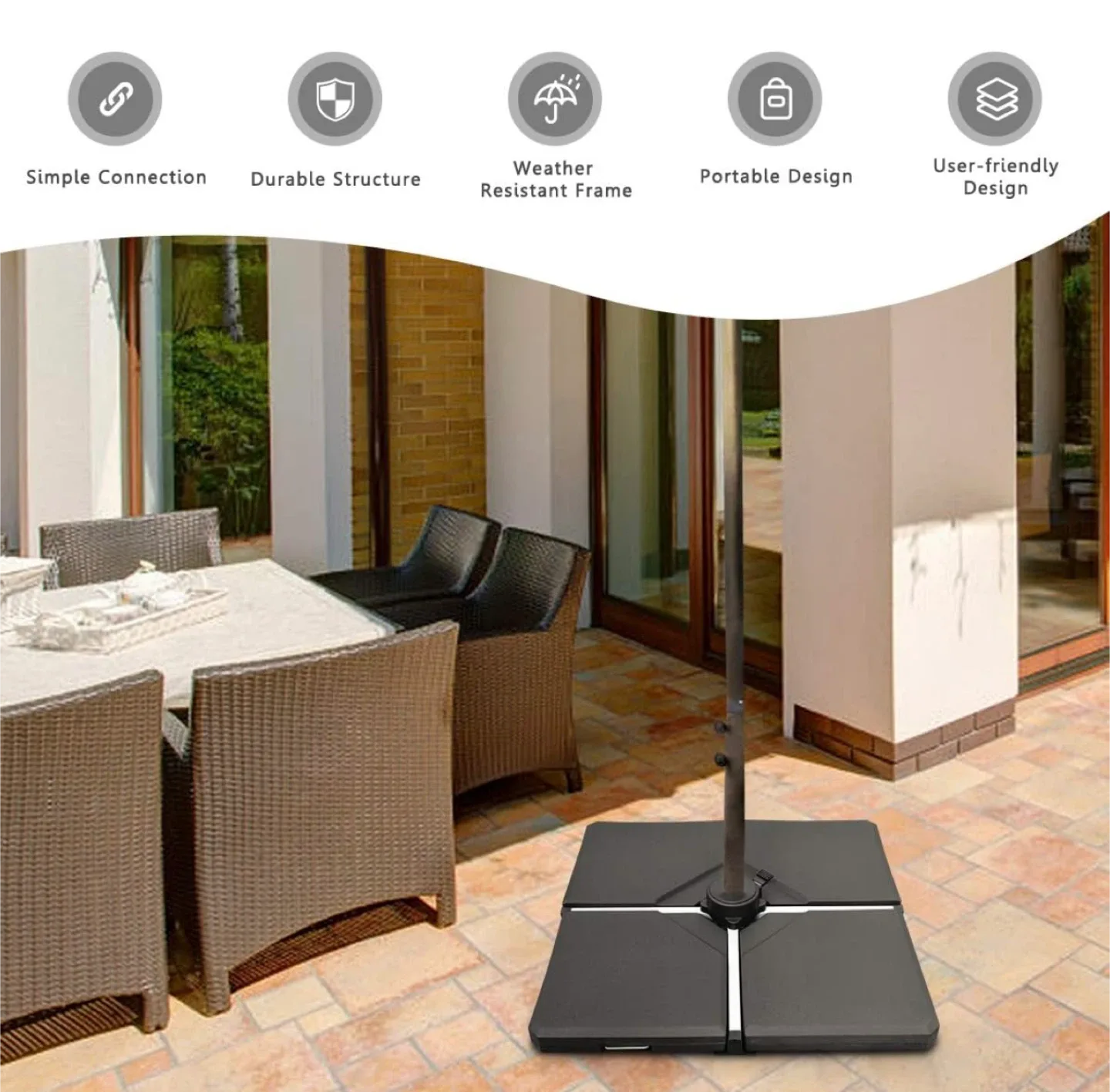 Umbrella Base Weight Stand, Black image indicator(8)