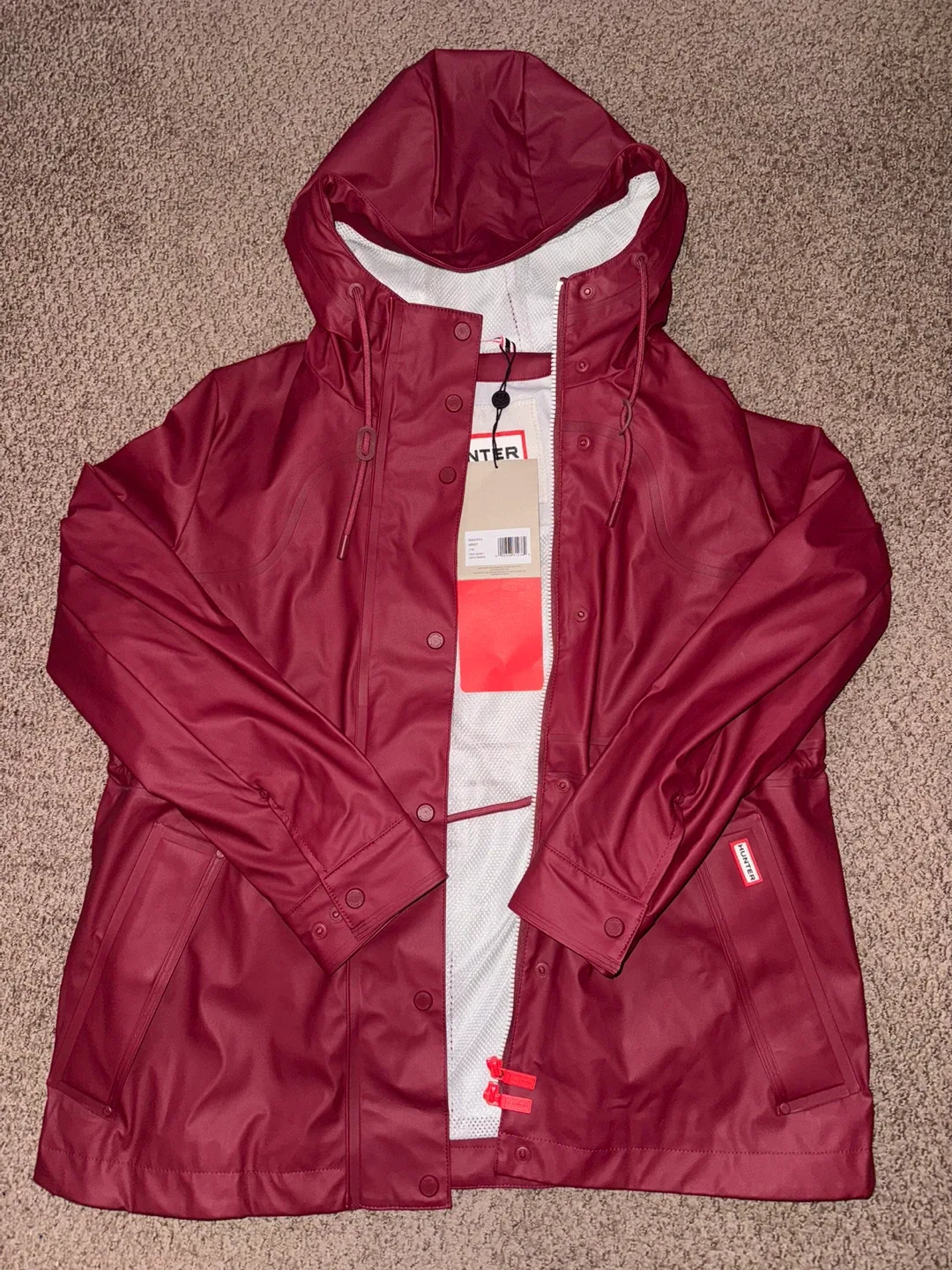 Hunter Waterproof Raincoat - Size M - Maroon thumbnail