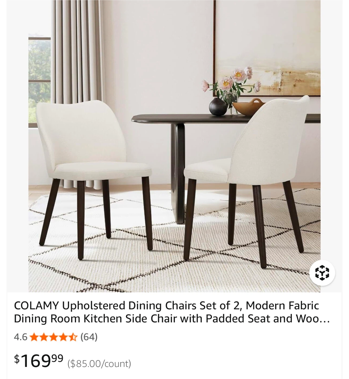 New COLAMY Upholstered Dining Chairs (Set of 2) - photo 2
