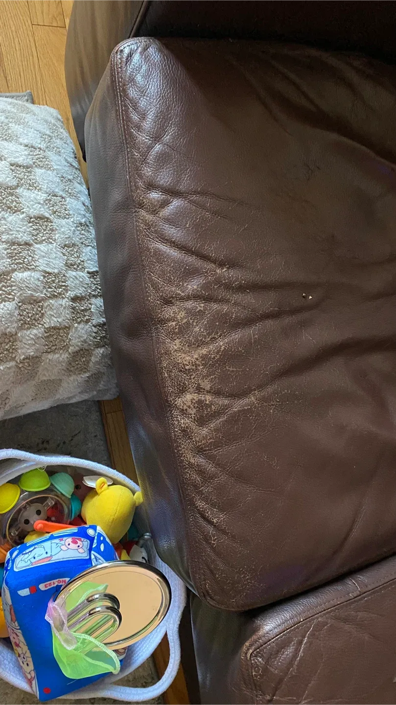 Brown Leather Sofa - Used Condition image indicator(3)