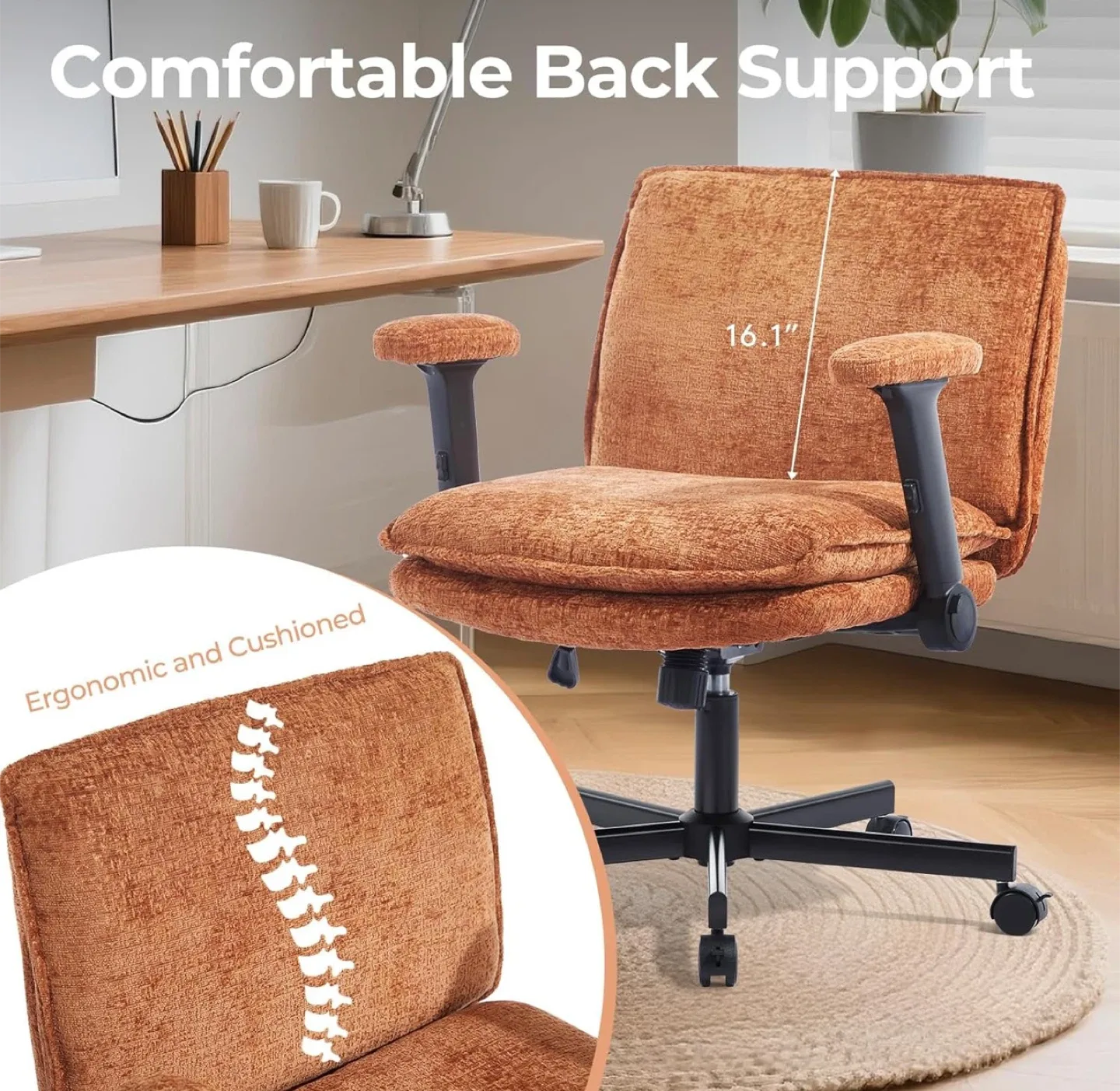 Brown Ergonomic Office Chair image indicator(5)